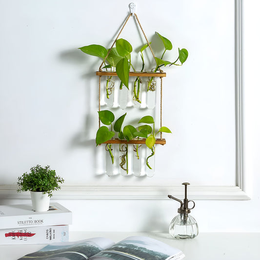 BloomHaven Multi-Tier Glass Hanging Plant Propagation Station