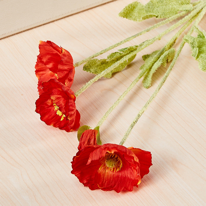 Artificial Poppy For Living Room Indoor Decoration And Wedding