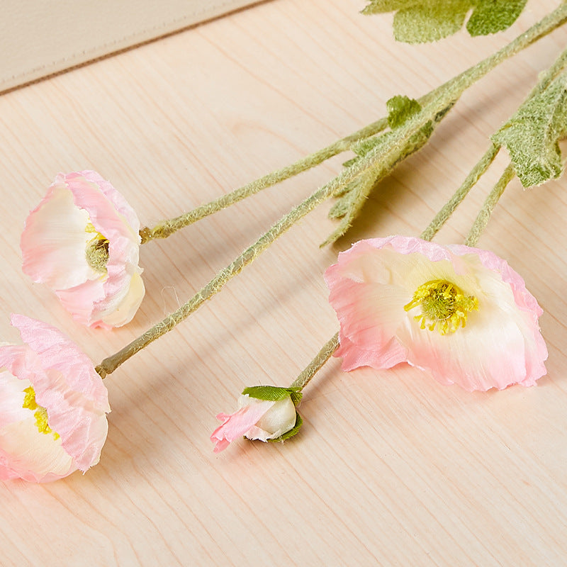 Artificial Poppy For Living Room Indoor Decoration And Wedding