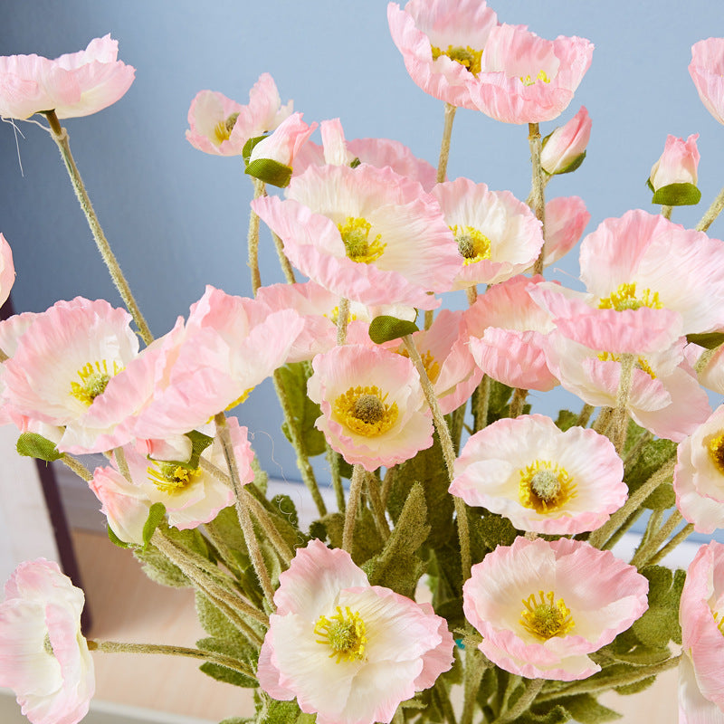Artificial Poppy For Living Room Indoor Decoration And Wedding