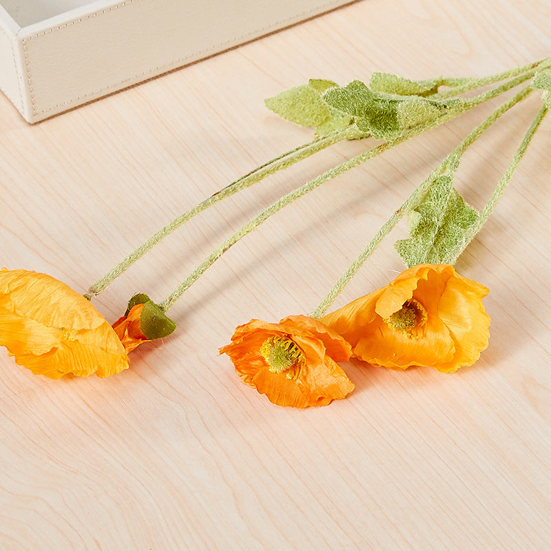 Artificial Poppy For Living Room Indoor Decoration And Wedding