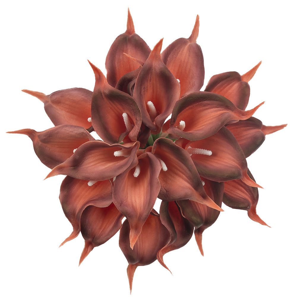 Artificial Calla Lily Bridal For Living Room Indoor Decoration Wedding Bouquet Head Real Touch Flower Bouquets