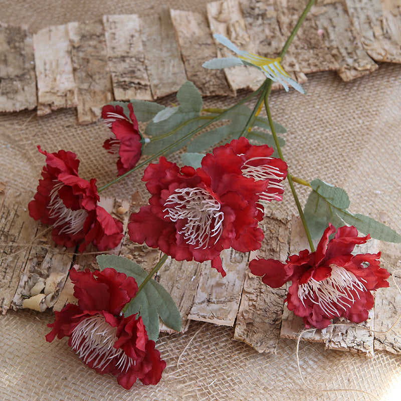 Artificial 6 Heads Peony For Living Room Indoor Decoration And Wedding
