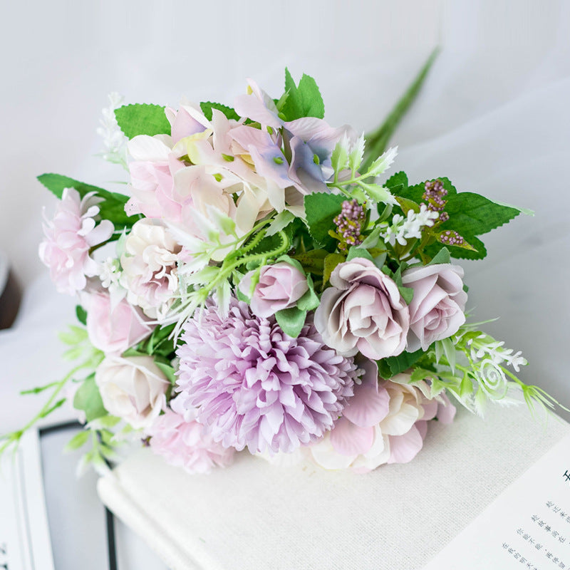 Artificial Silk Flowers Rose Bouquet Arrangement For Living Room Indoor Decoration And Wedding