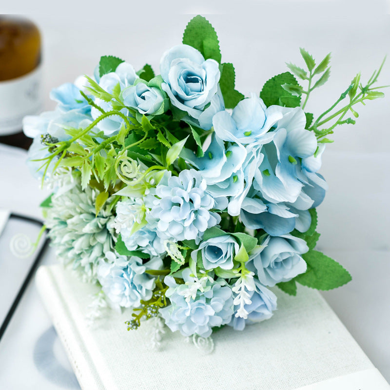 Artificial Silk Flowers Rose Bouquet Arrangement For Living Room Indoor Decoration And Wedding