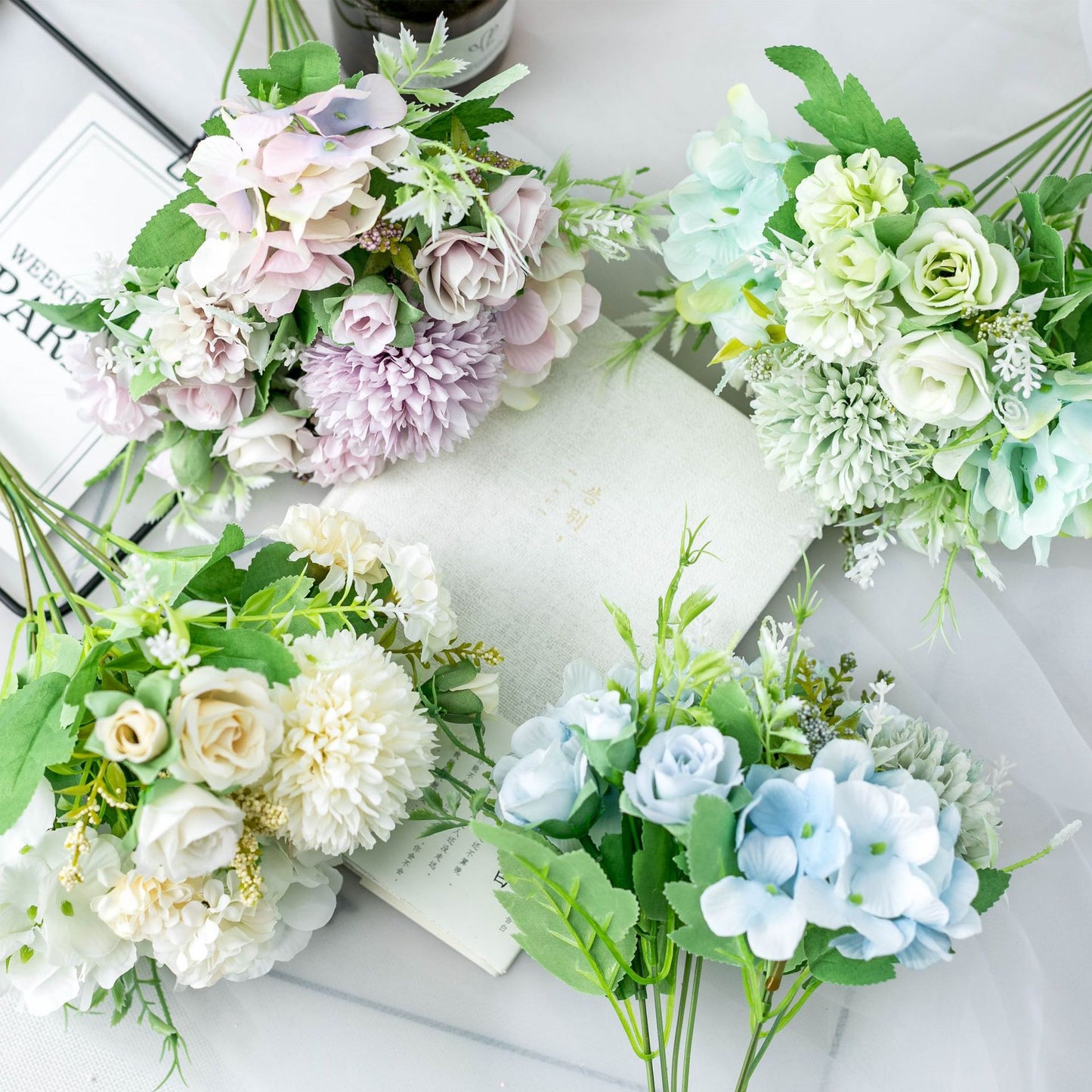 Artificial Silk Flowers Peony Bouquet Arrangement For Living Room Indoor Decoration And Wedding