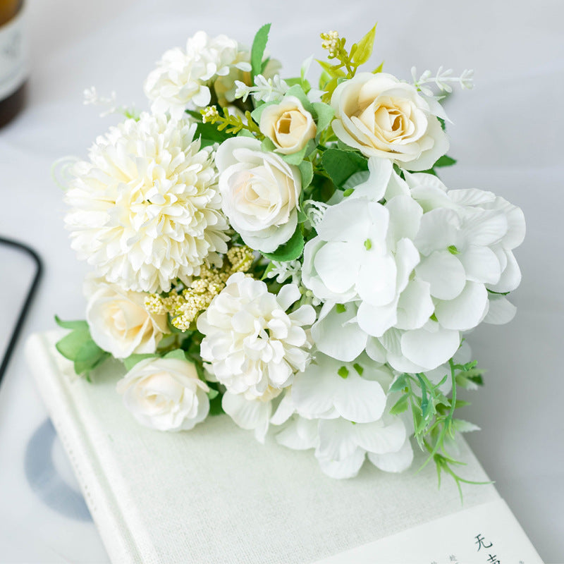 Artificial Silk Flowers Rose Bouquet Arrangement For Living Room Indoor Decoration And Wedding