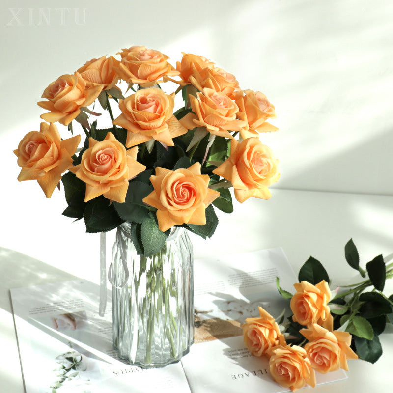 Artificial Horn Rose For Living Room Indoor Decoration And Wedding