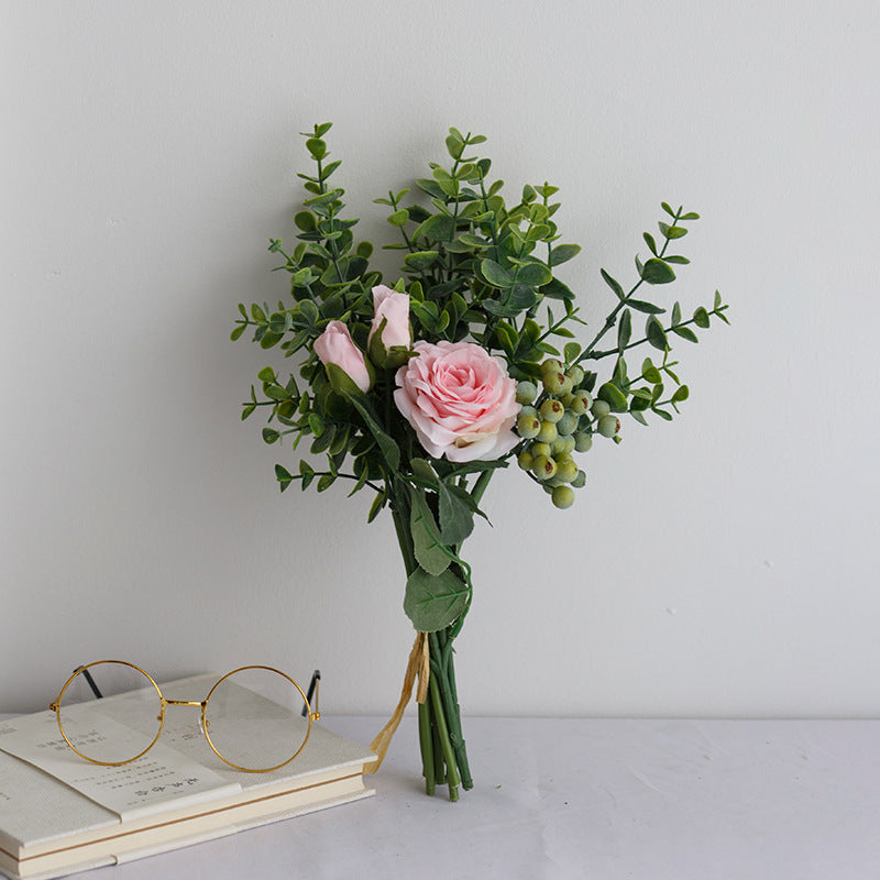 Rose Envy Series - Artificial Silk Rose Bouquet Arrangement For Living Room Indoor Decoration And Wedding