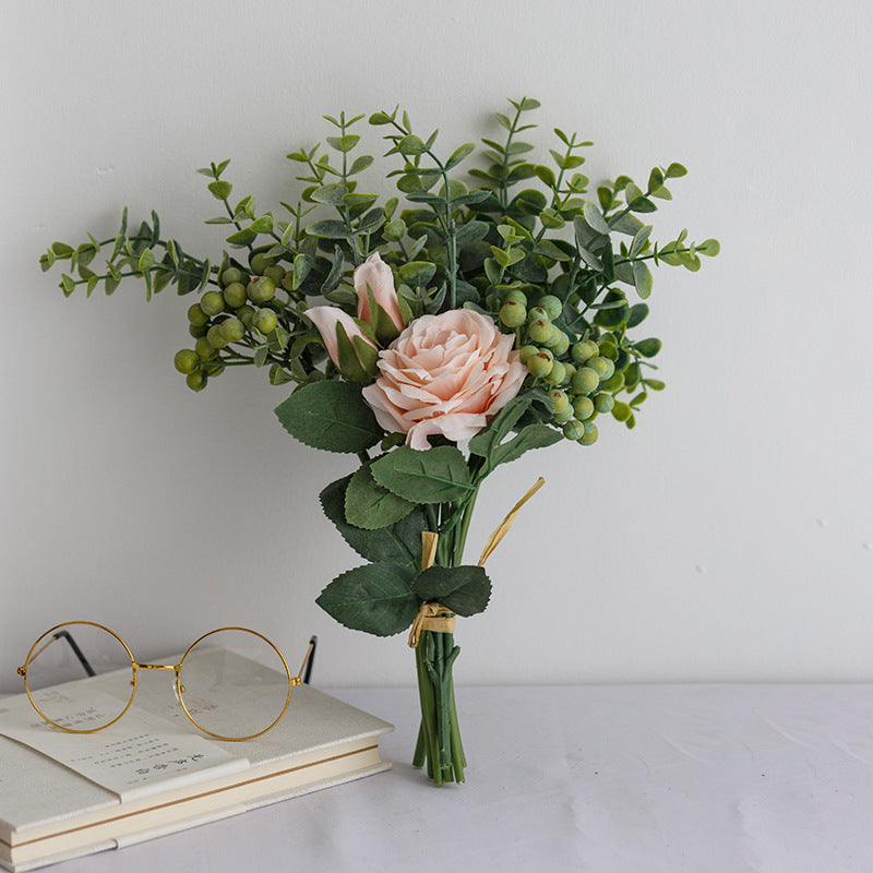 Rose Envy Series - Artificial Silk Rose Bouquet Arrangement For Living Room Indoor Decoration And Wedding