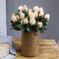 Artificial 9 Heads Retro Rose For Living Room Indoor Decoration And Wedding