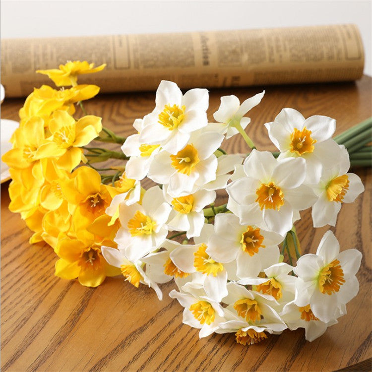 Artificial Daffodil For Living Room Indoor Decoration And Wedding