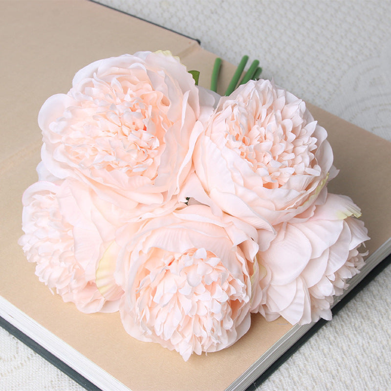 Artificial 5 Heads Peony For Living Room Indoor Decoration And Wedding