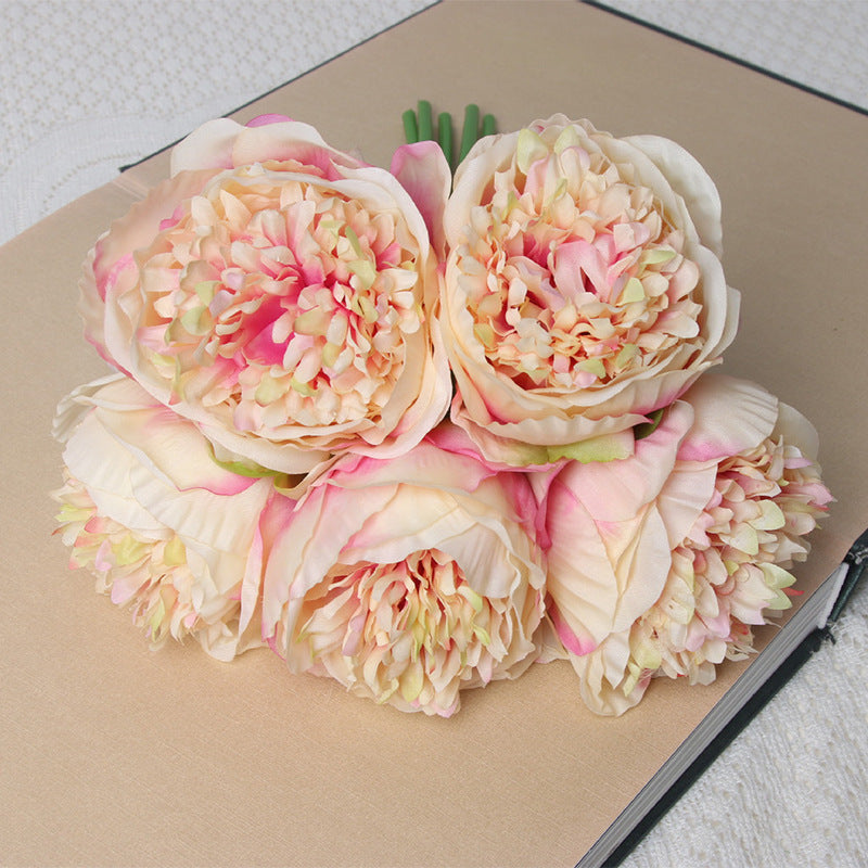 Artificial 5 Heads Peony For Living Room Indoor Decoration And Wedding