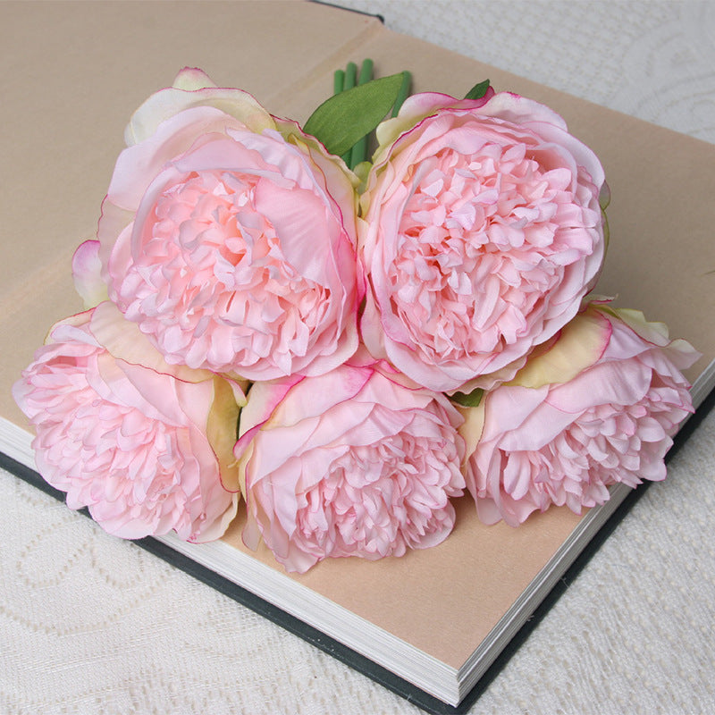 Artificial 5 Heads Peony For Living Room Indoor Decoration And Wedding