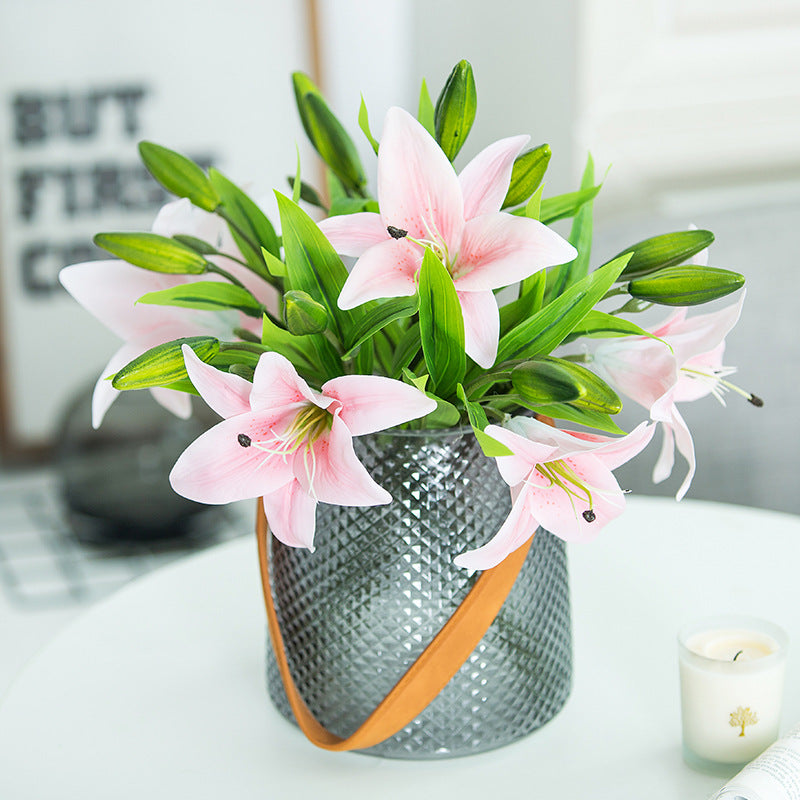 Artificial Lily For Living Room Indoor Decoration And Wedding