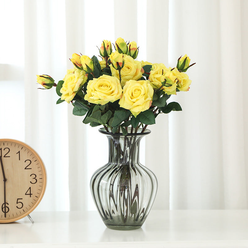 Artificial 2 Heads Rose For Living Room Indoor Decoration And Wedding