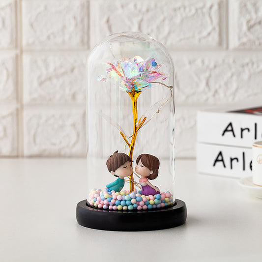 Forever Flower - Colorful 24K Gold Foil Rose and Decoration