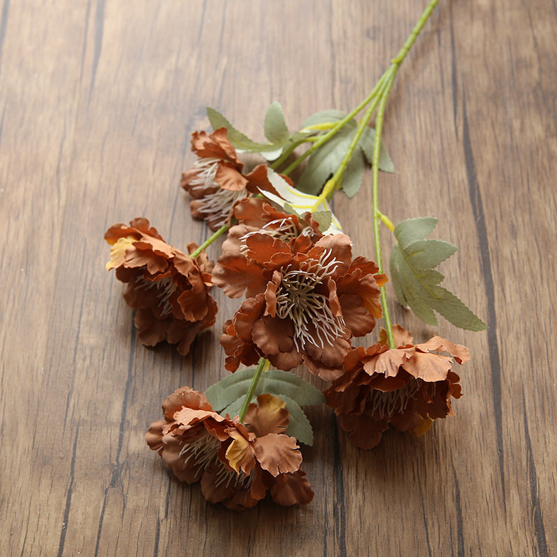 Artificial 6 Heads Peony For Living Room Indoor Decoration And Wedding