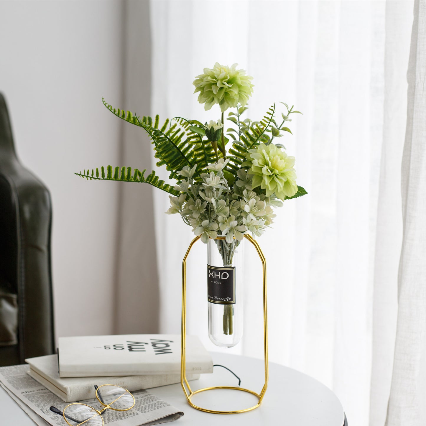 Morden Charm Series - Artificial Silk Rose Bouquet Arrangement For Living Room And Indoor Decoratio
