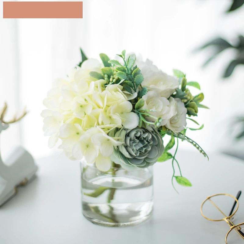 Circle Heart Series - Artificial Silk Flowers Bouquet Arrangement For Living Room And Indoor Decoration
