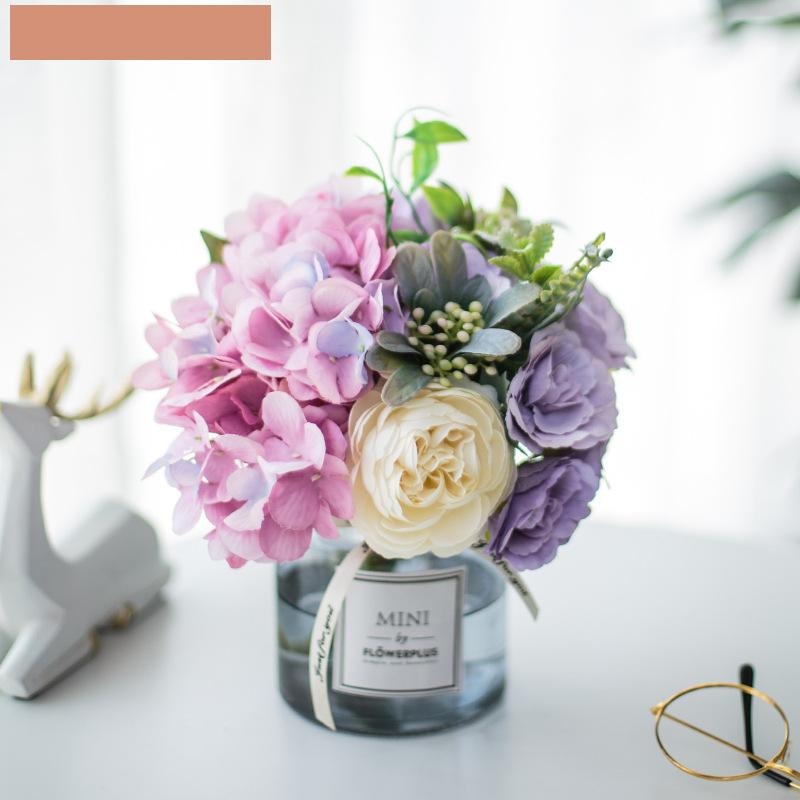 Circle Heart Series - Artificial Silk Flowers Bouquet Arrangement For Living Room And Indoor Decoration