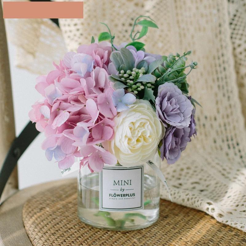 Circle Heart Series - Artificial Silk Flowers Bouquet Arrangement For Living Room And Indoor Decoration