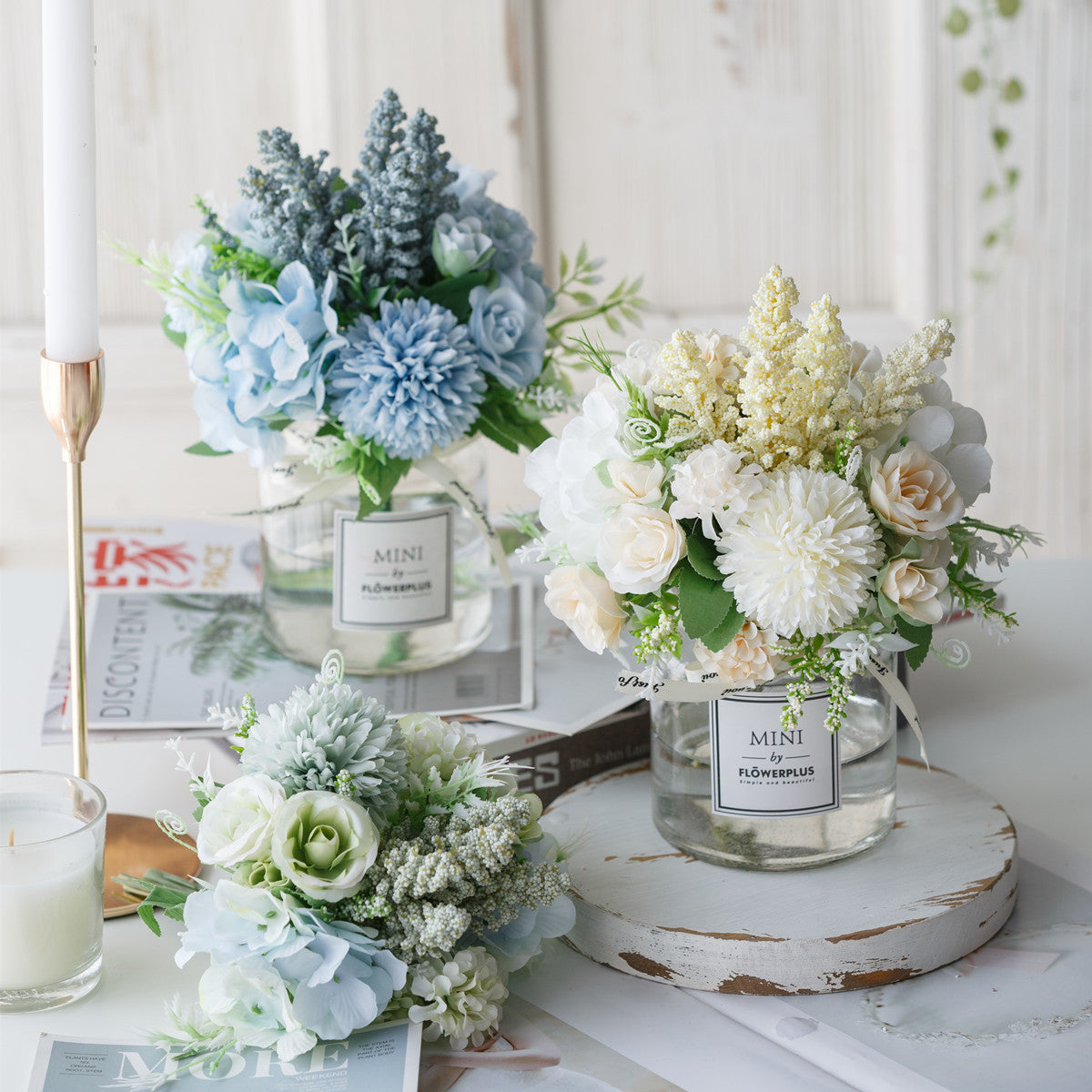 Circle Heart Series - Artificial Silk Flowers Bouquet Arrangement For Living Room And Indoor Decoration