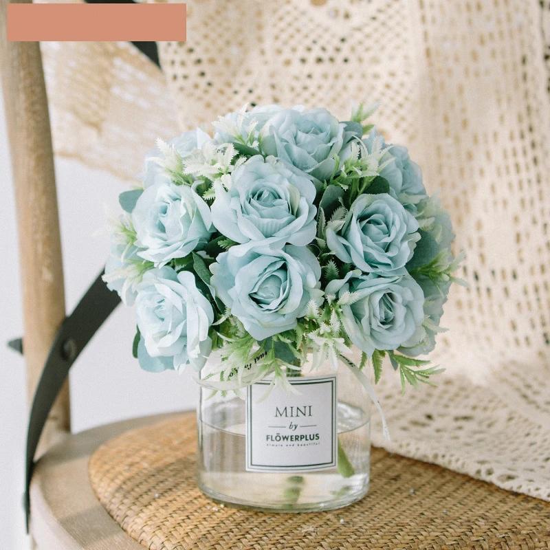 Circle Heart Series - Artificial Silk Flowers Bouquet Arrangement For Living Room And Indoor Decoration