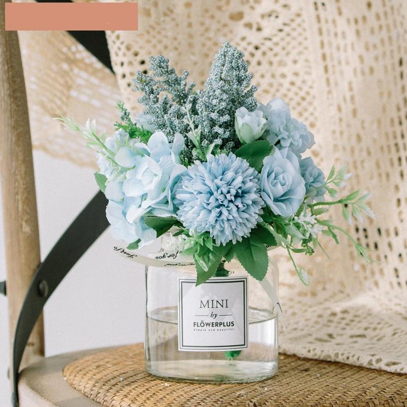 Circle Heart Series - Artificial Silk Flowers Bouquet Arrangement For Living Room And Indoor Decoration