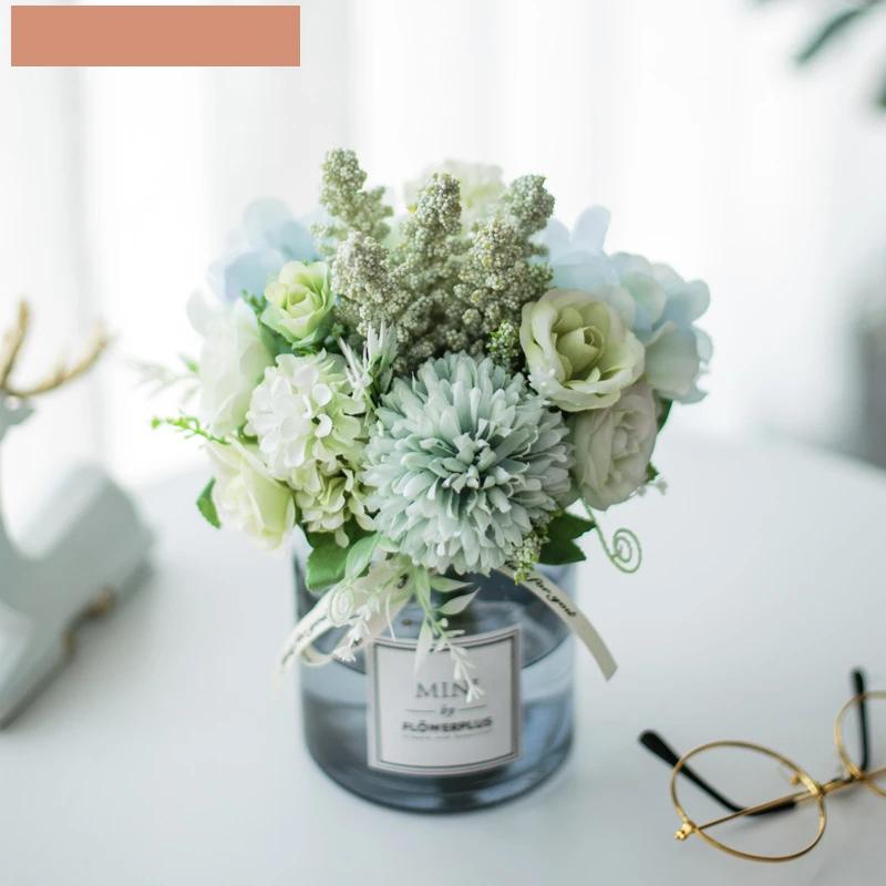 Circle Heart Series - Artificial Silk Flowers Bouquet Arrangement For Living Room And Indoor Decoration
