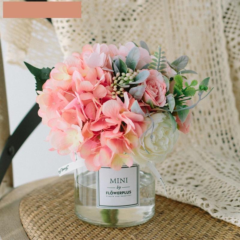 Circle Heart Series - Artificial Silk Flowers Bouquet Arrangement For Living Room And Indoor Decoration