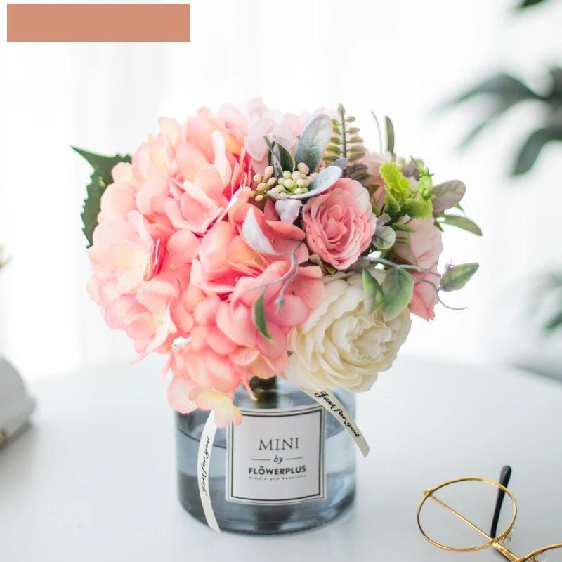 Circle Heart Series - Artificial Silk Flowers Bouquet Arrangement For Living Room And Indoor Decoration