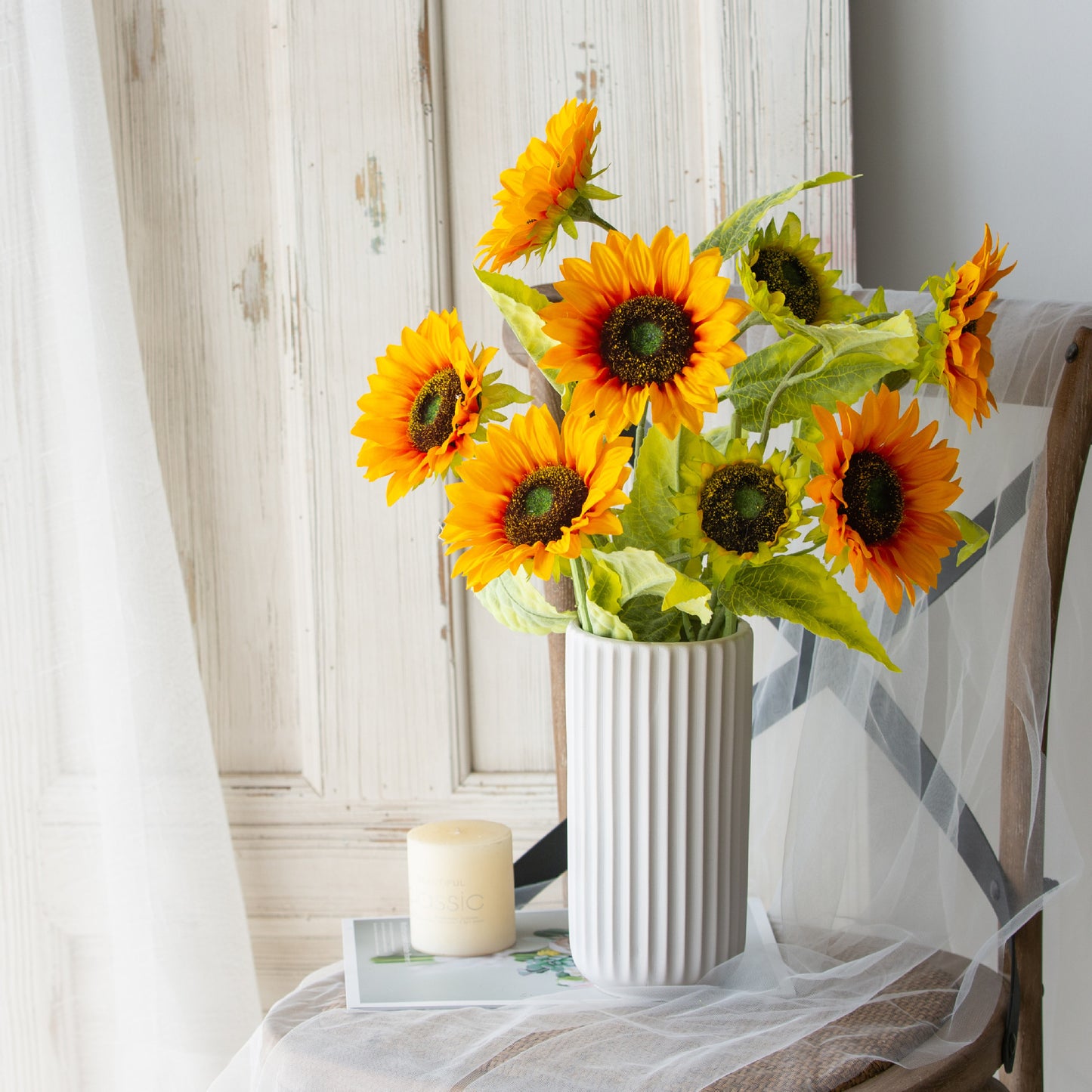 Artificial Sunflower For Living Room Indoor Decoration