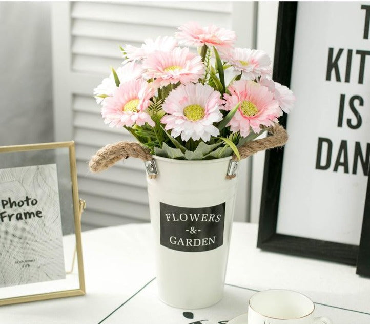 Country Space Series - Artificial Silk Rose Bouquet Arrangement For Living Room And Indoor Decoration