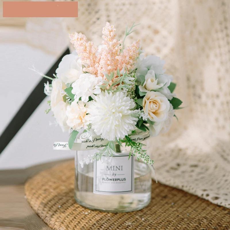 Circle Heart Series - Artificial Silk Flowers Bouquet Arrangement For Living Room And Indoor Decoration