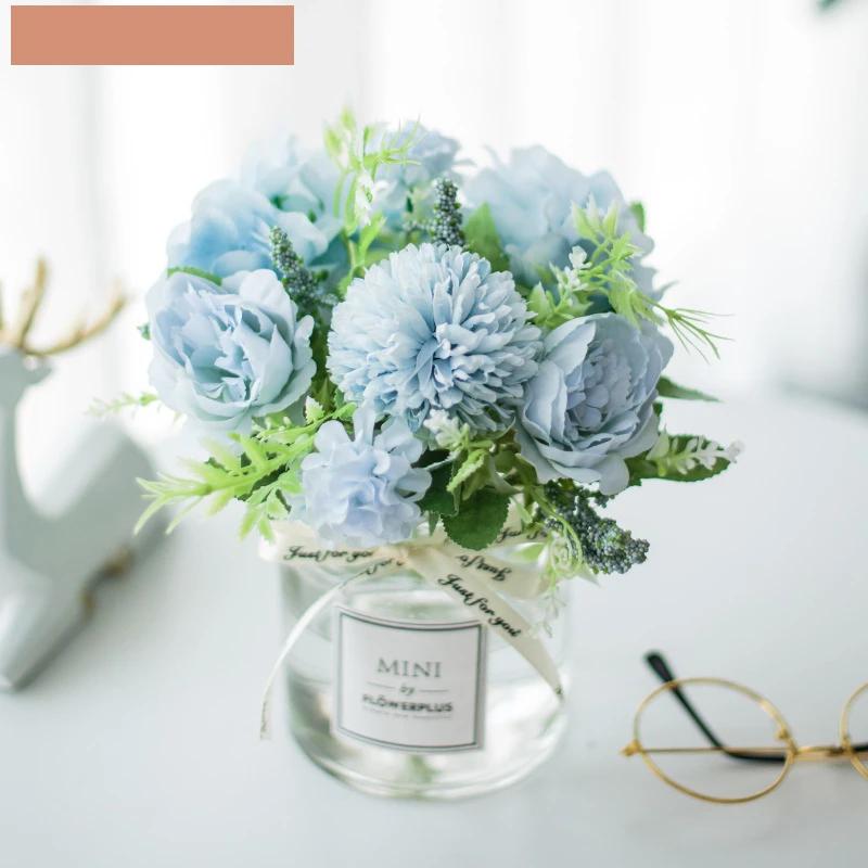 Circle Heart Series - Artificial Silk Flowers Bouquet Arrangement For Living Room And Indoor Decoration