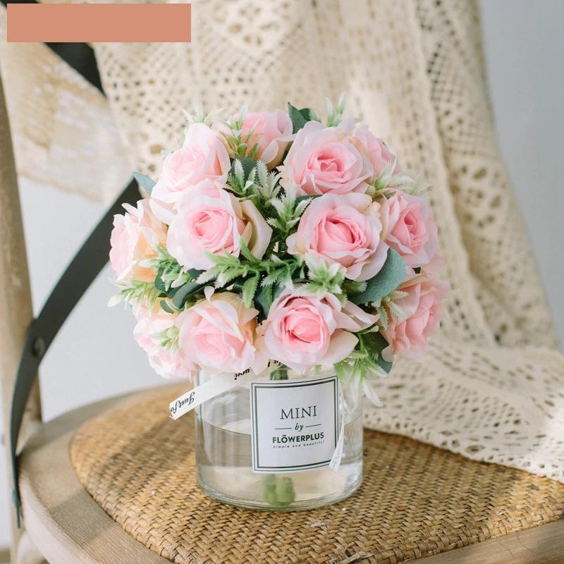 Circle Heart Series - Artificial Silk Flowers Bouquet Arrangement For Living Room And Indoor Decoration