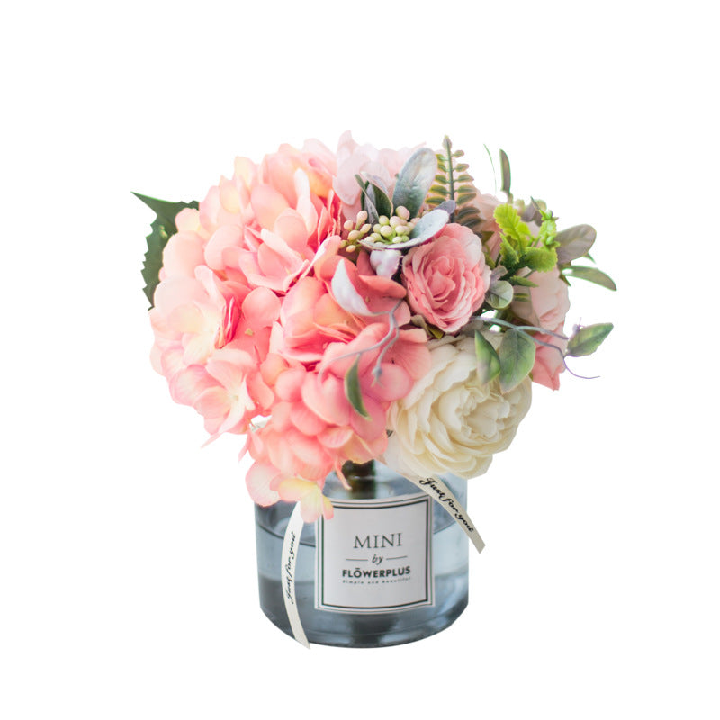 Circle Heart Series - Artificial Silk Flowers Bouquet Arrangement For Living Room And Indoor Decoration