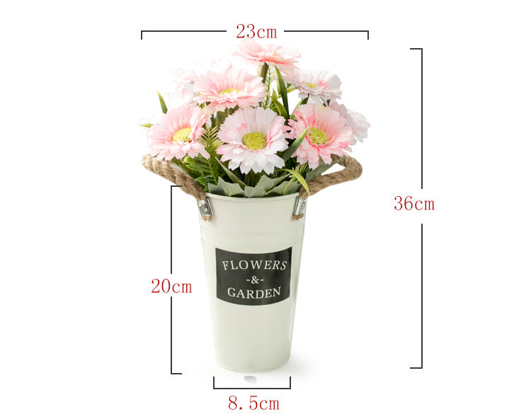 Country Space Series - Artificial Silk Rose Bouquet Arrangement For Living Room And Indoor Decoration