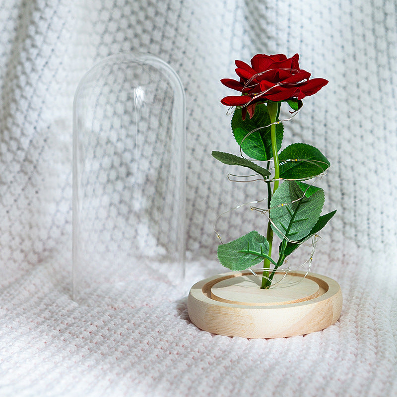 Forever Flower with Red Rose and Led Light