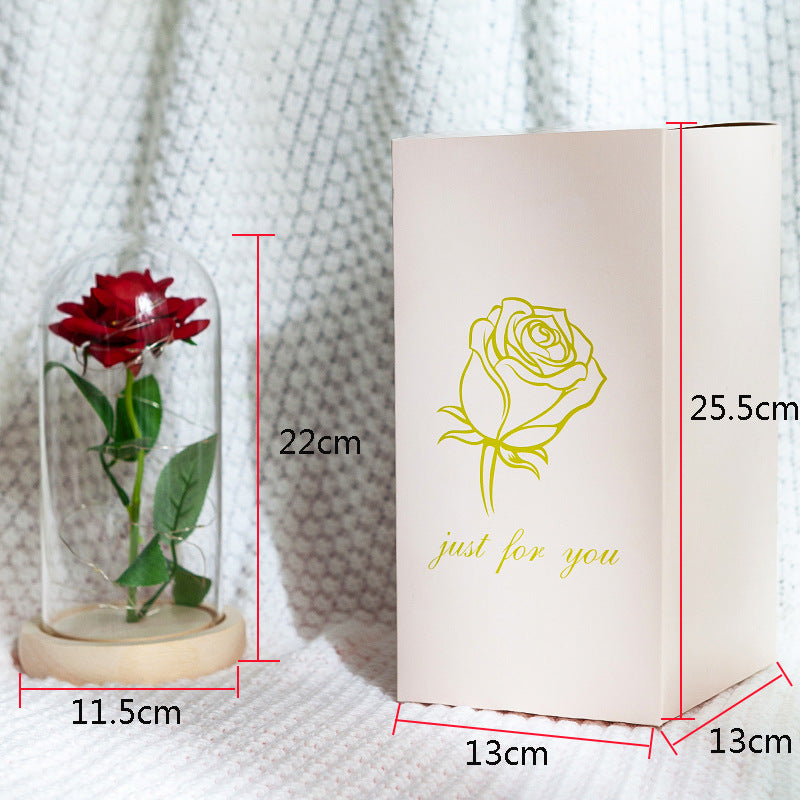 Forever Flower with Red Rose and Led Light