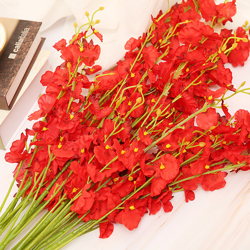 Artificial Dancing-lady Orchid For Living Room Indoor Decoration And Wedding