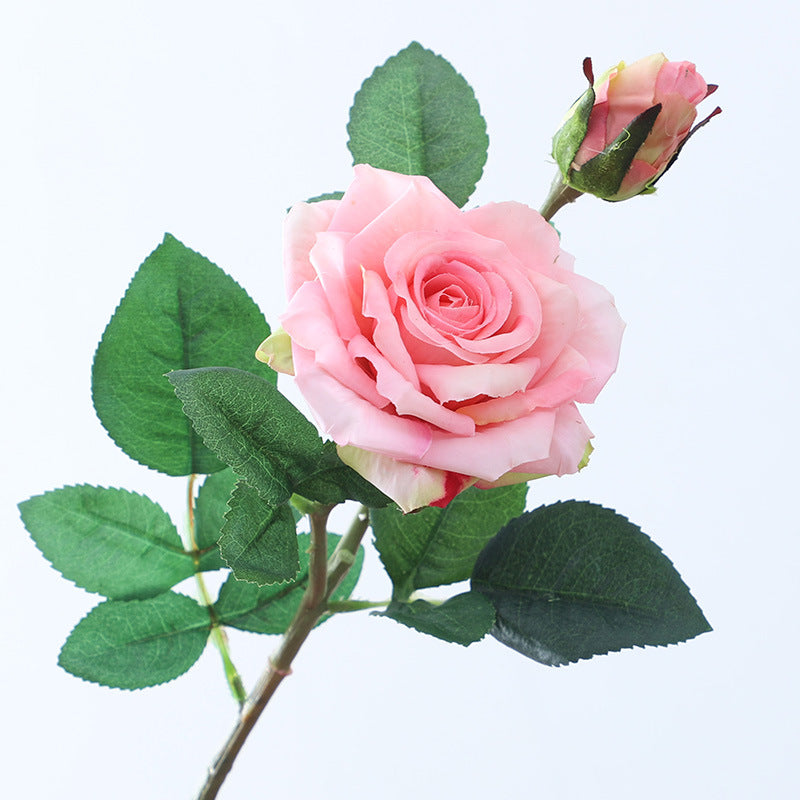 Artificial 2 Heads Rose For Living Room Indoor Decoration And Wedding