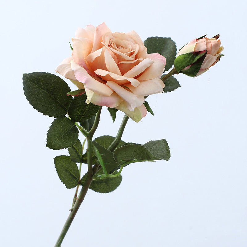 Artificial 2 Heads Rose For Living Room Indoor Decoration And Wedding
