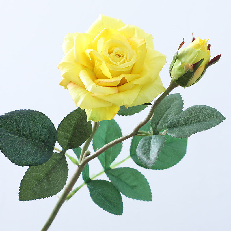 Artificial 2 Heads Rose For Living Room Indoor Decoration And Wedding