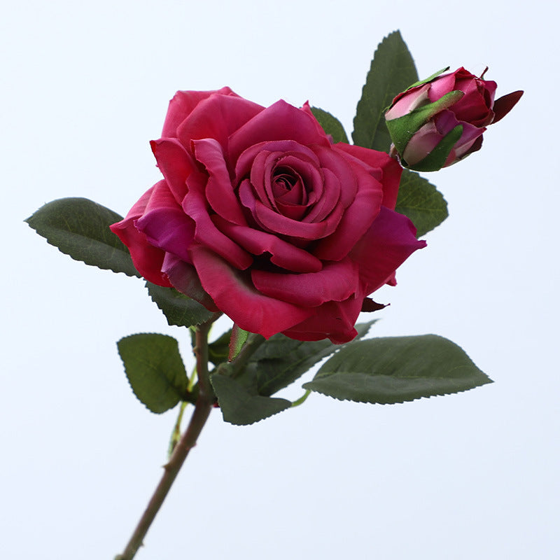 Artificial 2 Heads Rose For Living Room Indoor Decoration And Wedding