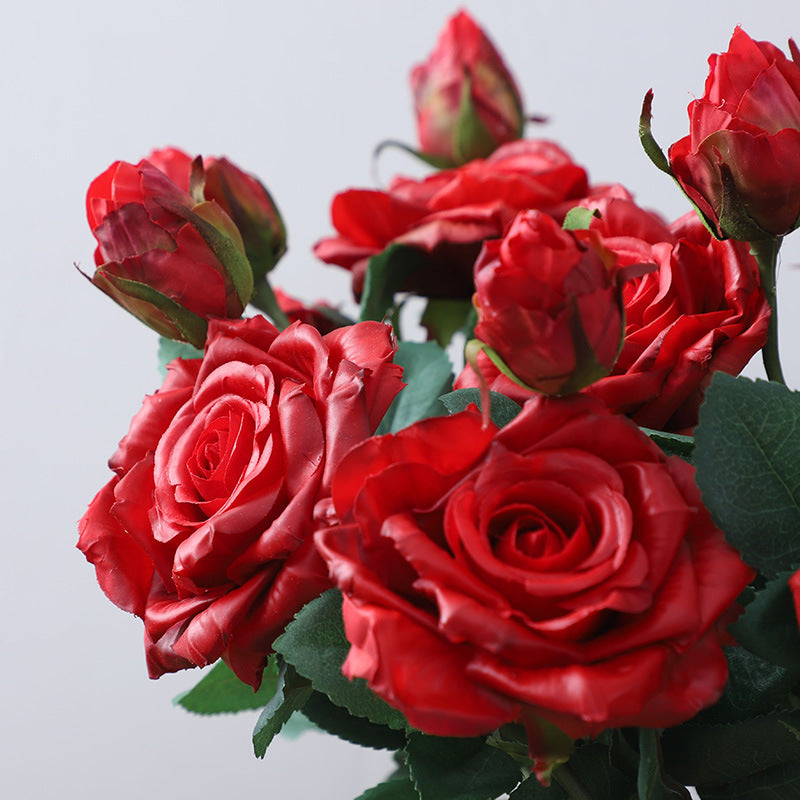 Artificial 2 Heads Rose For Living Room Indoor Decoration And Wedding