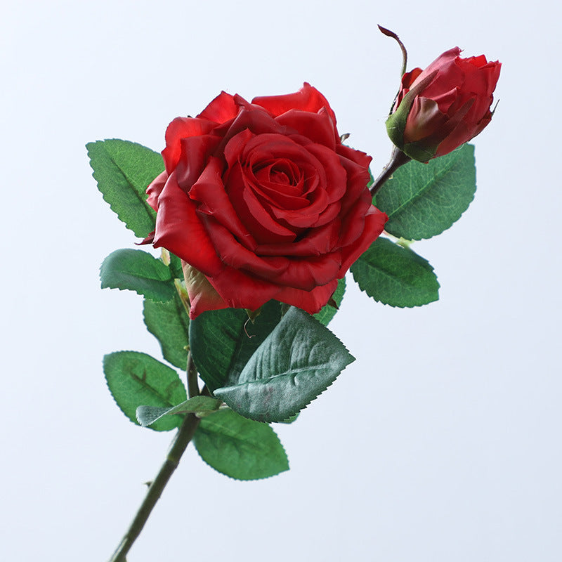Artificial 2 Heads Rose For Living Room Indoor Decoration And Wedding