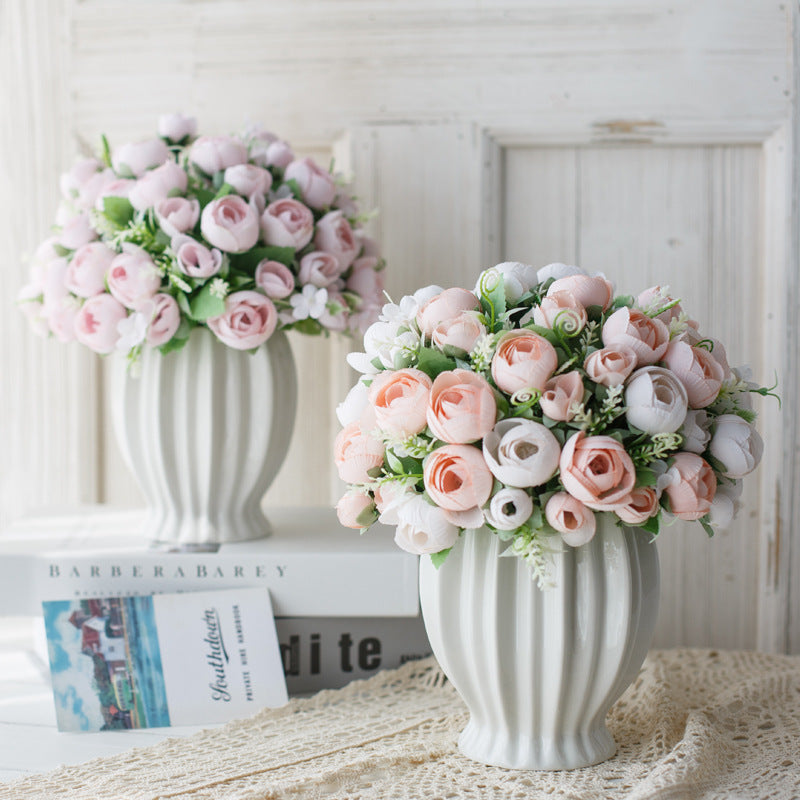 Elegant Rose Series - Artificial Silk Rose Bouquet Arrangement For Living Room And Indoor Decoratio